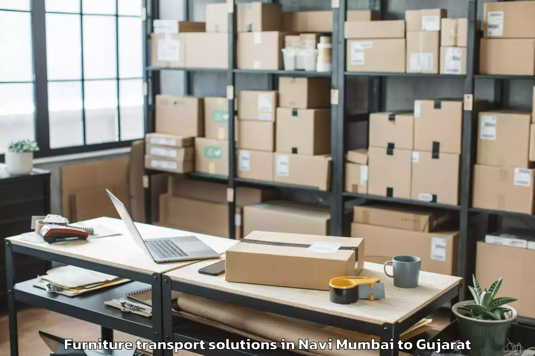 Hassle-Free Navi Mumbai to Wankaner Furniture Transport Solutions